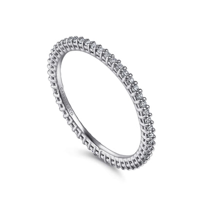 Basque - 14K White Gold Shared Prong Diamond Eternity Band