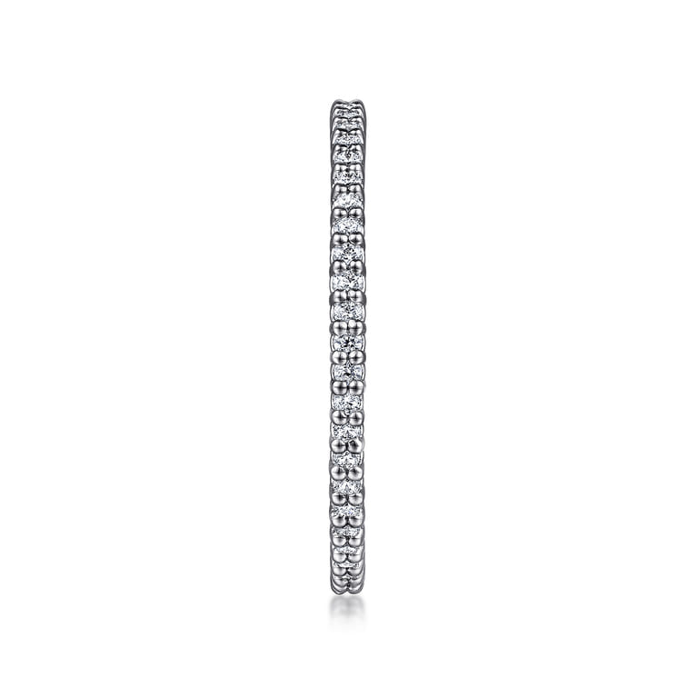Eternity Band Wedding Ring in 14k White Gold with Round Natural Diamond at Gabriel & Co. - Shot 4