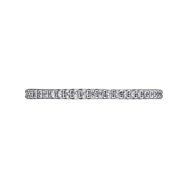Eternity Band Wedding Ring in 14k White Gold with Round Natural Diamond at Gabriel & Co. - Shot 5