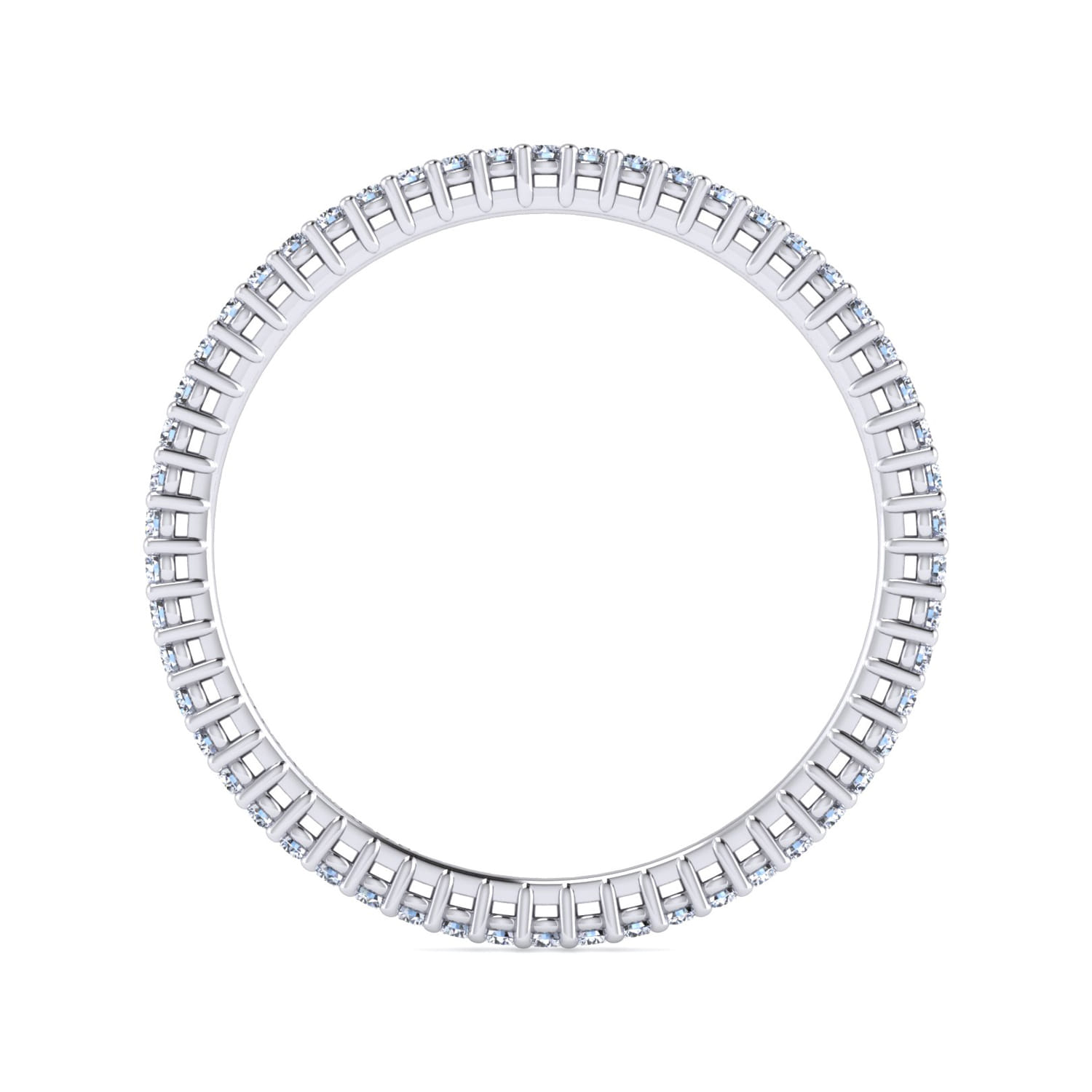 Eternity Band Wedding Ring in 14k White Gold with Round Natural Diamond at Gabriel & Co. - Shot 2