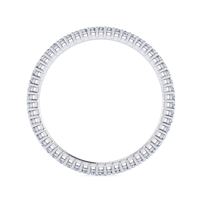 Eternity Band Wedding Ring in 14k White Gold with Round Natural Diamond at Gabriel & Co. - Shot 2