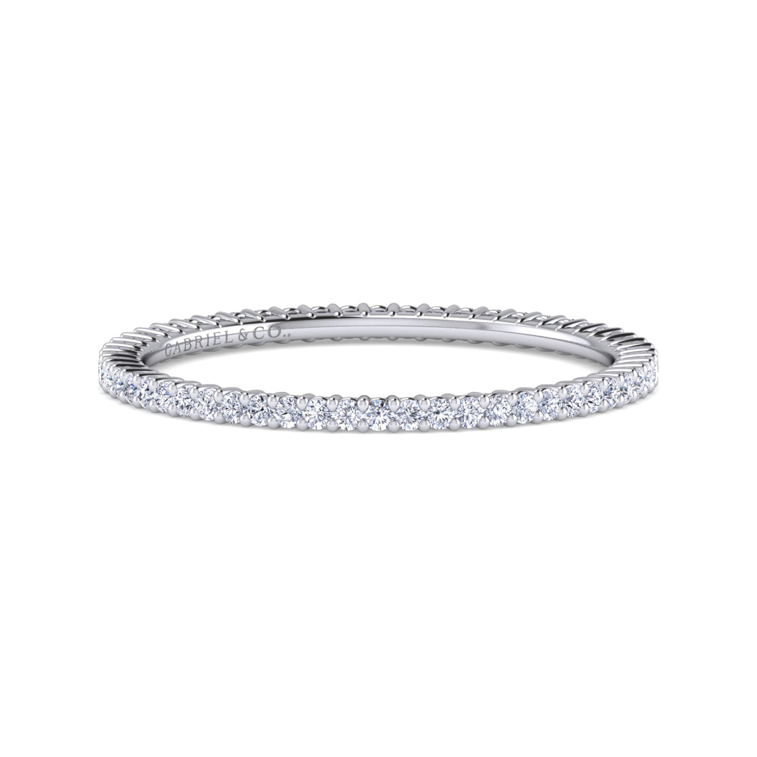 Eternity Band Wedding Ring in 14k White Gold with Round Natural Diamond at Gabriel & Co. - Shot 1