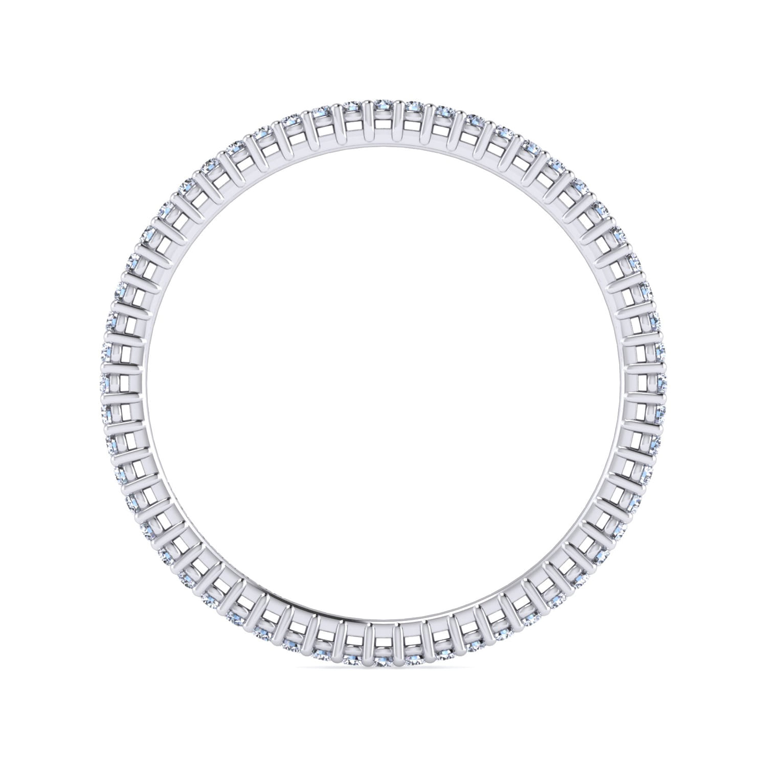 Eternity Band Wedding Ring in 14k White Gold with Round Natural Diamond at Gabriel & Co. - Shot 2