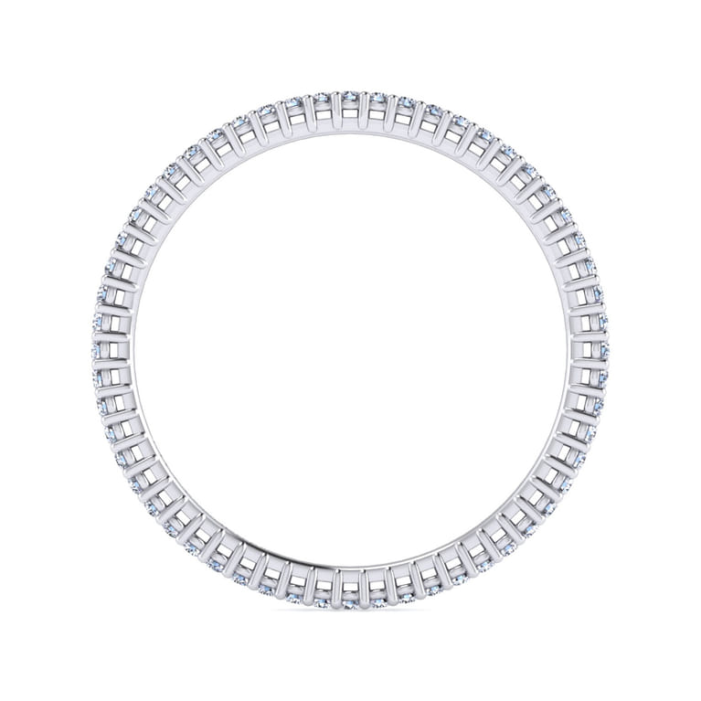 Eternity Band Wedding Ring in 14k White Gold with Round Natural Diamond at Gabriel & Co. - Shot 2