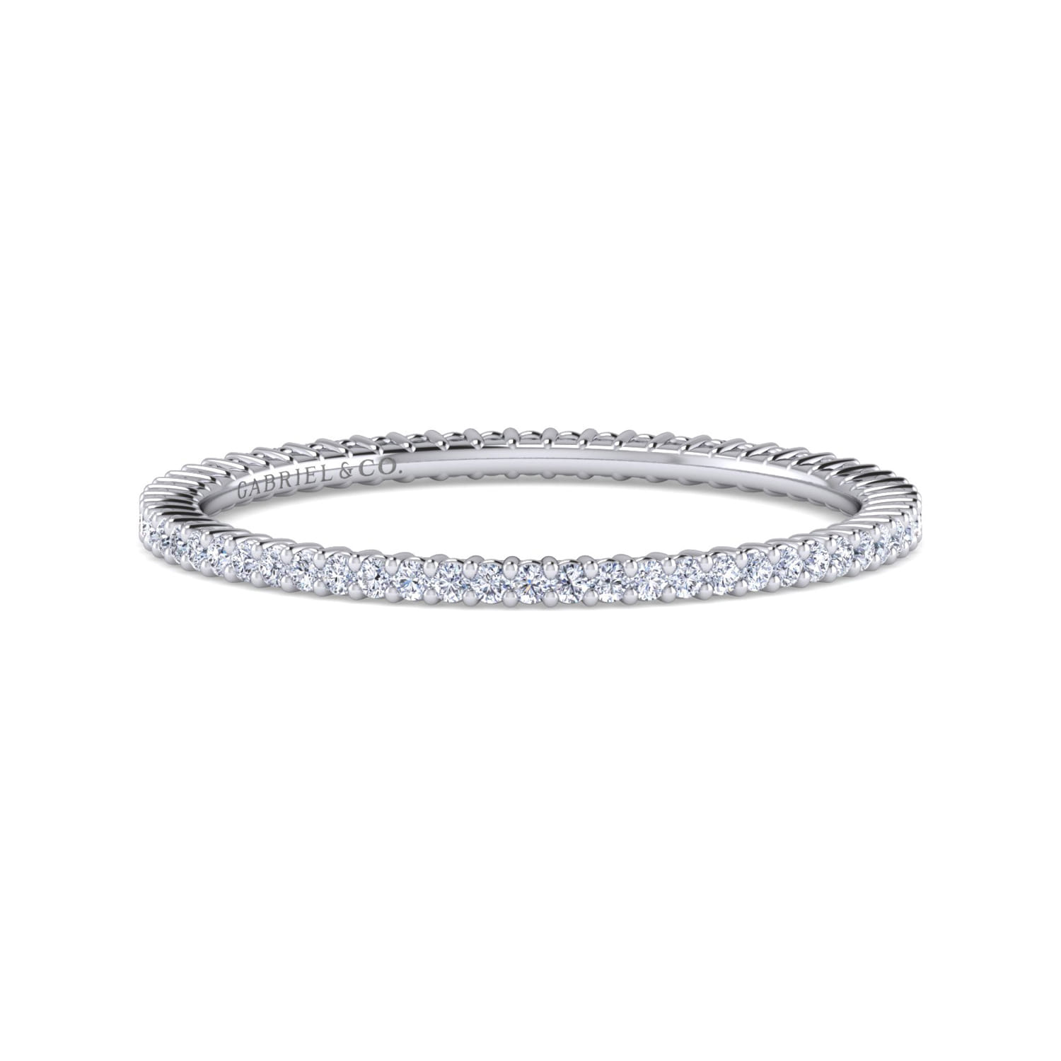 Eternity Band Wedding Ring in 14k White Gold with Round Natural Diamond at Gabriel & Co. - Shot 1