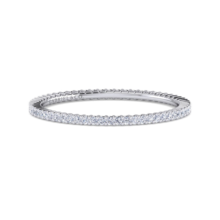 Eternity Band Wedding Ring in 14k White Gold with Round Natural Diamond at Gabriel & Co. - Shot 1