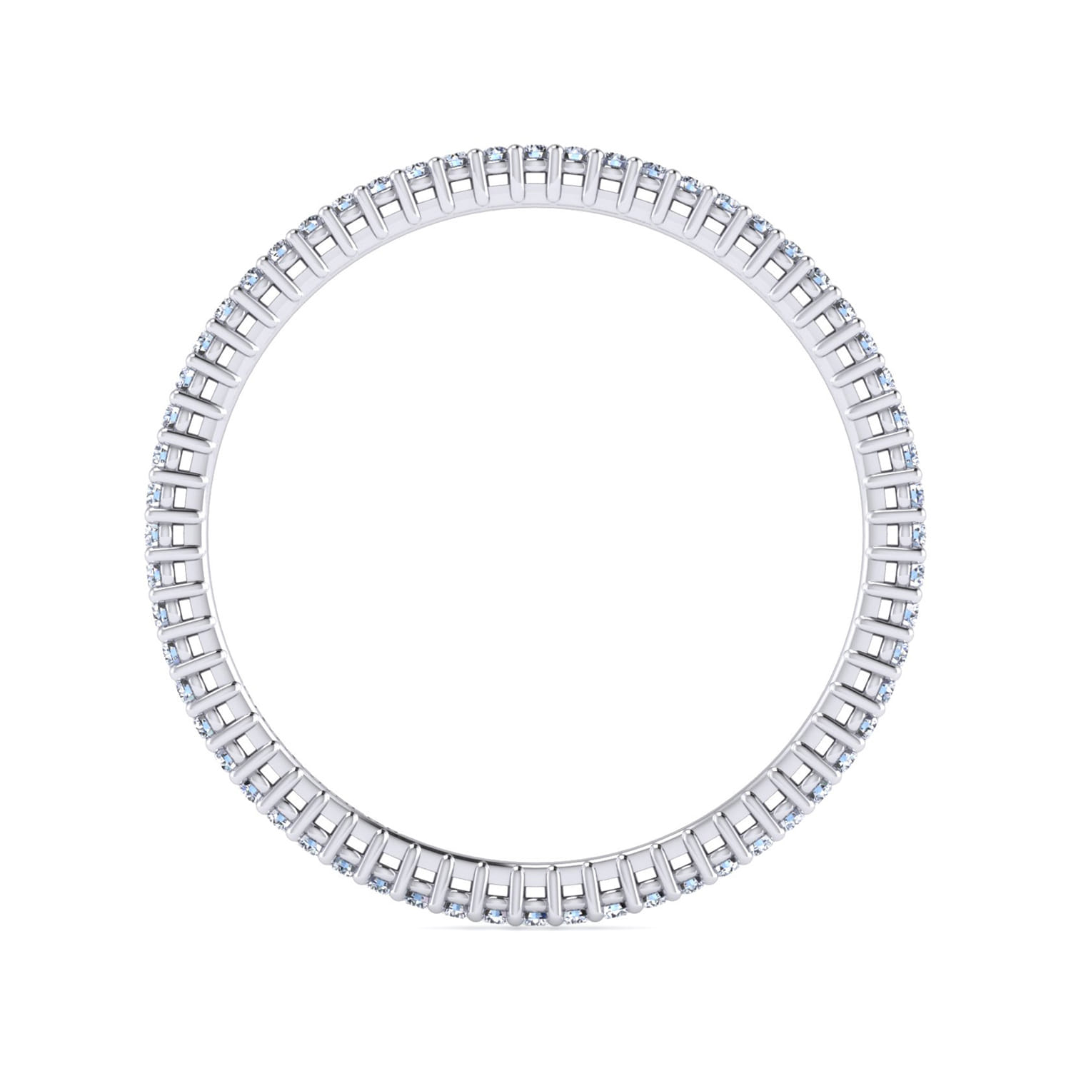 Eternity Band Wedding Ring in 14k White Gold with Round Natural Diamond at Gabriel & Co. - Shot 2