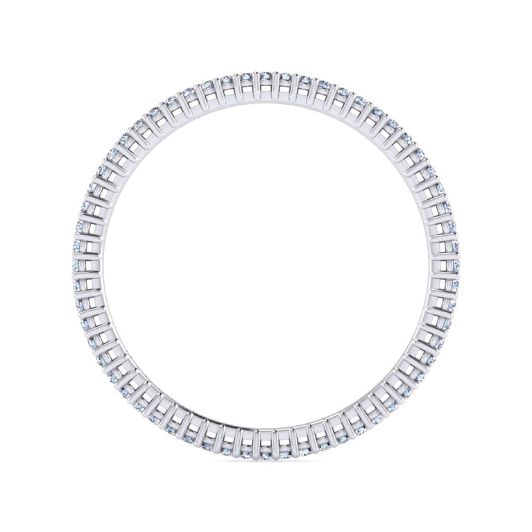 Eternity Band Wedding Ring in 14k White Gold with Round Natural Diamond at Gabriel & Co. - Shot 2