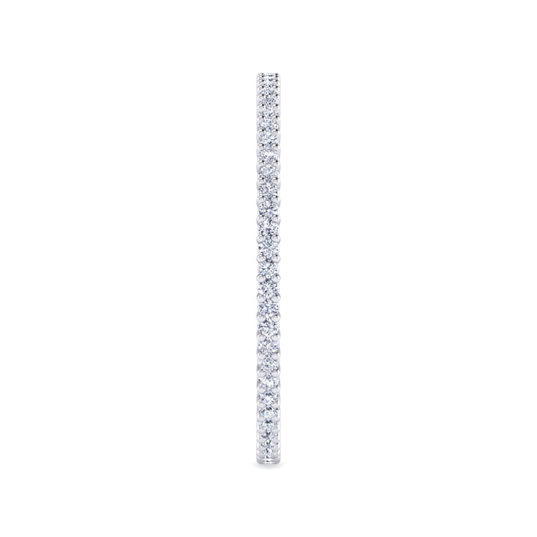Eternity Band Wedding Ring in 14k White Gold with Round Natural Diamond at Gabriel & Co. - Shot 4