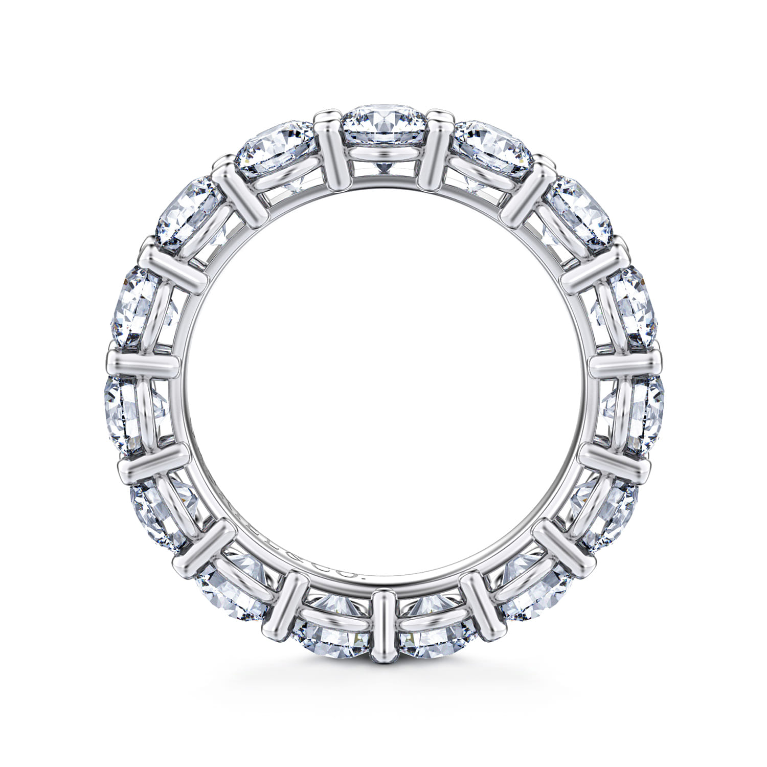 Eternity Band Wedding Ring in 14k White Gold with Round Natural Diamond at Gabriel & Co. - Shot 2