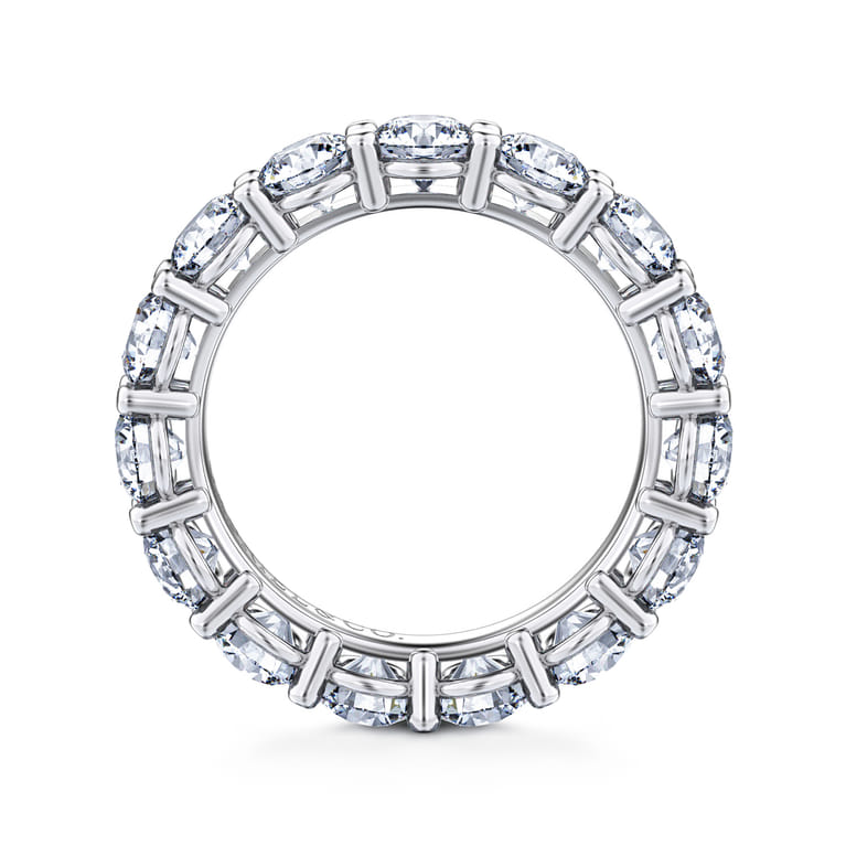 Eternity Band Wedding Ring in 14k White Gold with Round Natural Diamond at Gabriel & Co. - Shot 2