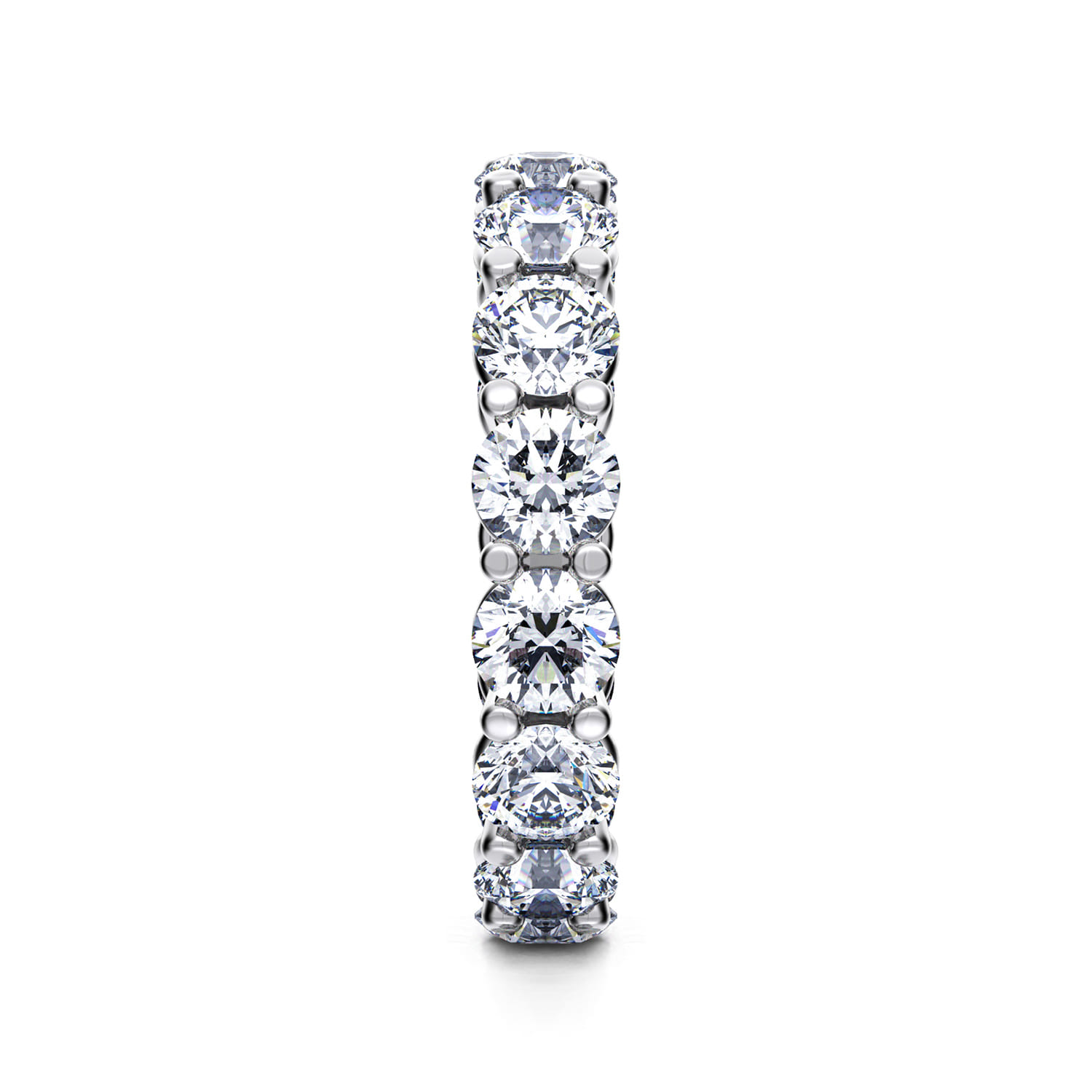 Eternity Band Wedding Ring in 14k White Gold with Round Natural Diamond at Gabriel & Co. - Shot 4