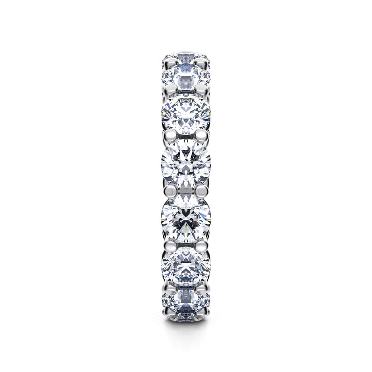Eternity Band Wedding Ring in 14k White Gold with Round Natural Diamond at Gabriel & Co. - Shot 4