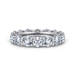 Basque - 14K White Gold Shared Prong Diamond Eternity Band