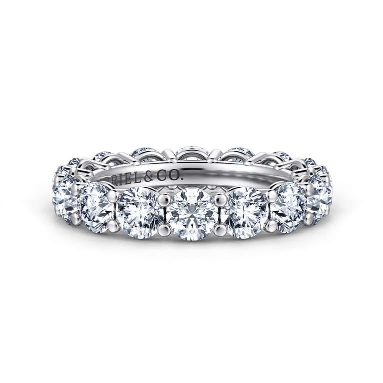 Eternity Band Wedding Ring in 14k White Gold with Round Natural Diamond at Gabriel & Co. - Shot 1