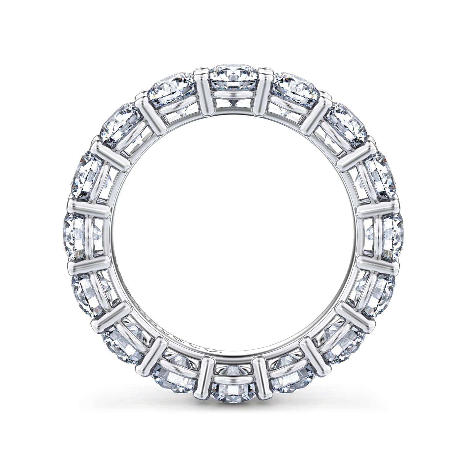 Eternity Band Wedding Ring in 14k White Gold with Round Natural Diamond at Gabriel & Co. - Shot 2