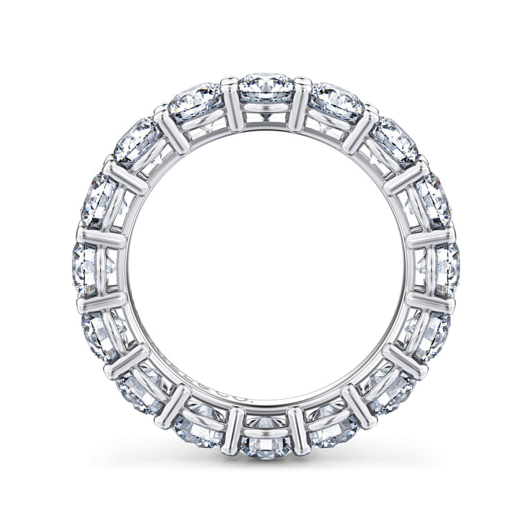 Eternity Band Wedding Ring in 14k White Gold with Round Natural Diamond at Gabriel & Co. - Shot 2