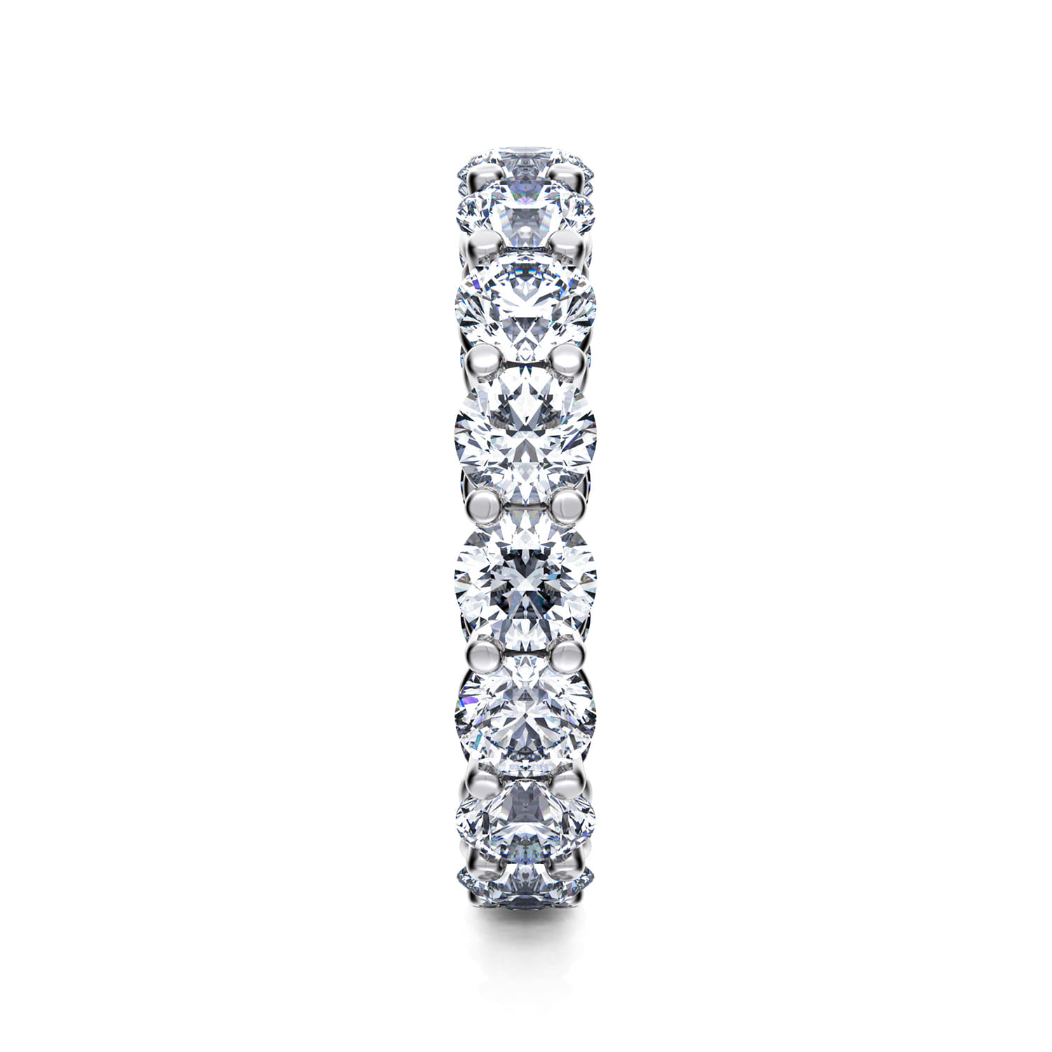 Eternity Band Wedding Ring in 14k White Gold with Round Natural Diamond at Gabriel & Co. - Shot 4