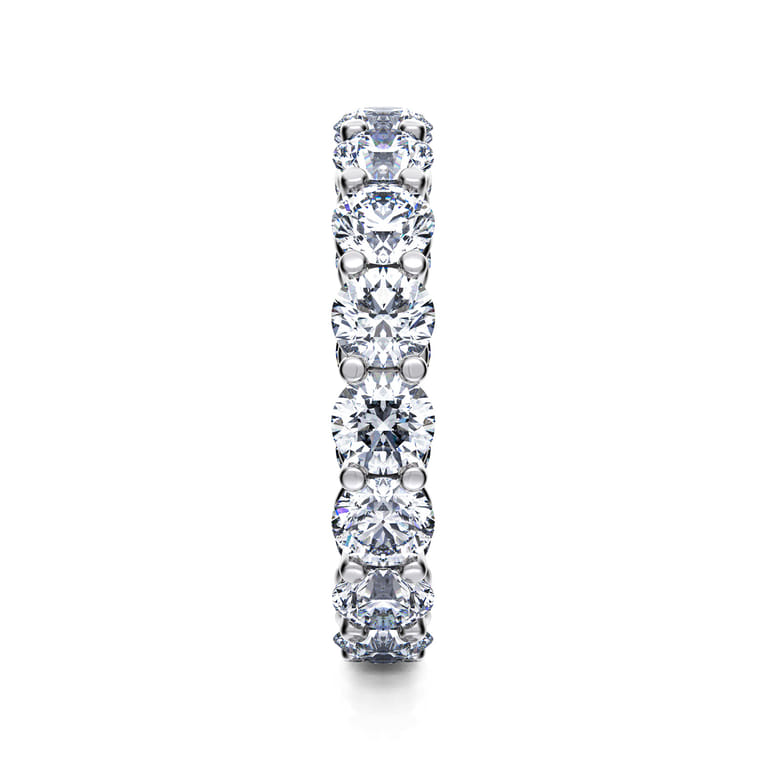 Eternity Band Wedding Ring in 14k White Gold with Round Natural Diamond at Gabriel & Co. - Shot 4