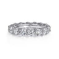 Basque - 14K White Gold Shared Prong Diamond Eternity Band