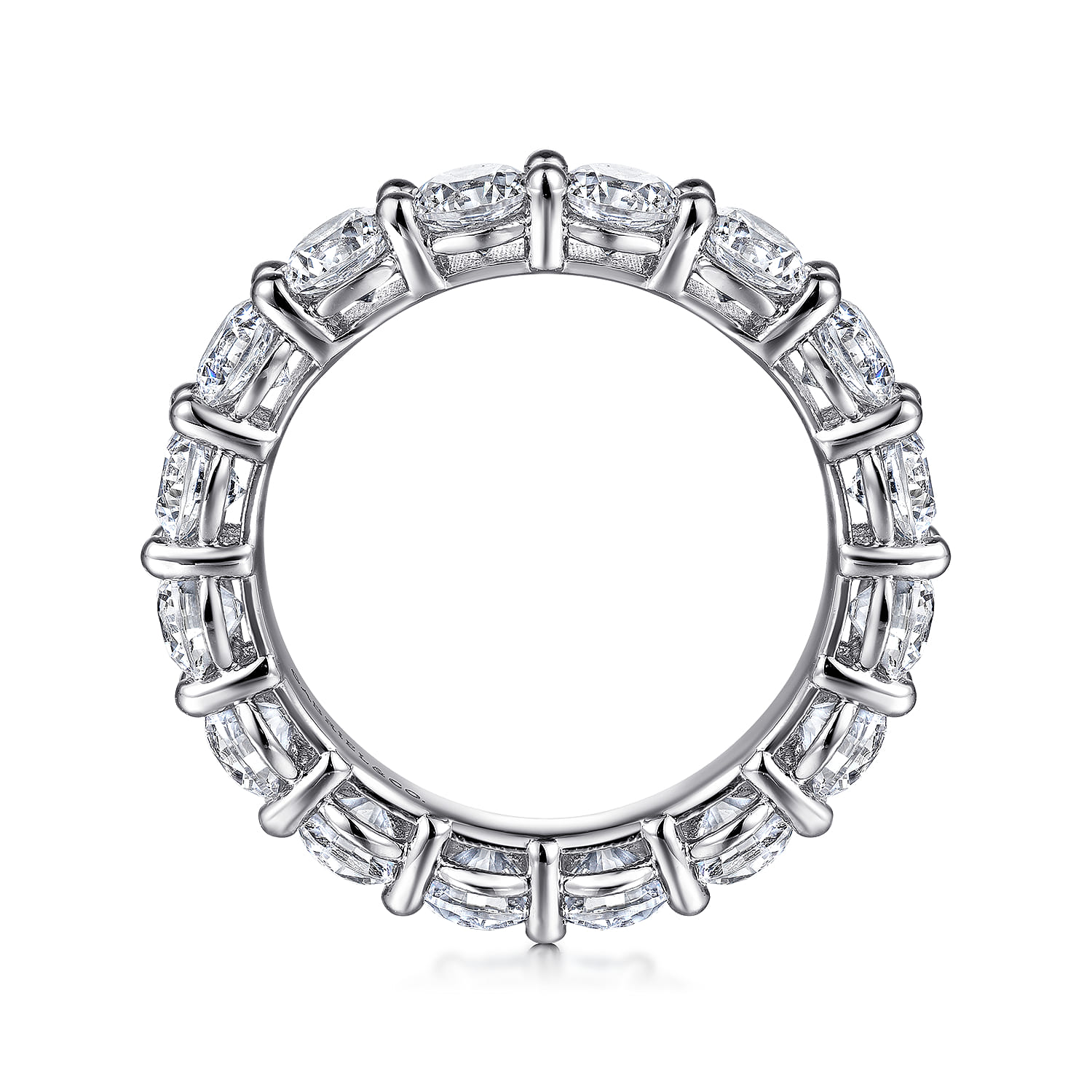 Eternity Band Wedding Ring in 14k White Gold with Round Natural Diamond at Gabriel & Co. - Shot 2