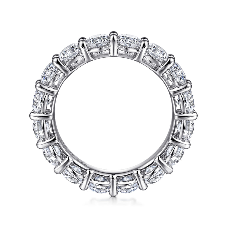 Eternity Band Wedding Ring in 14k White Gold with Round Natural Diamond at Gabriel & Co. - Shot 2