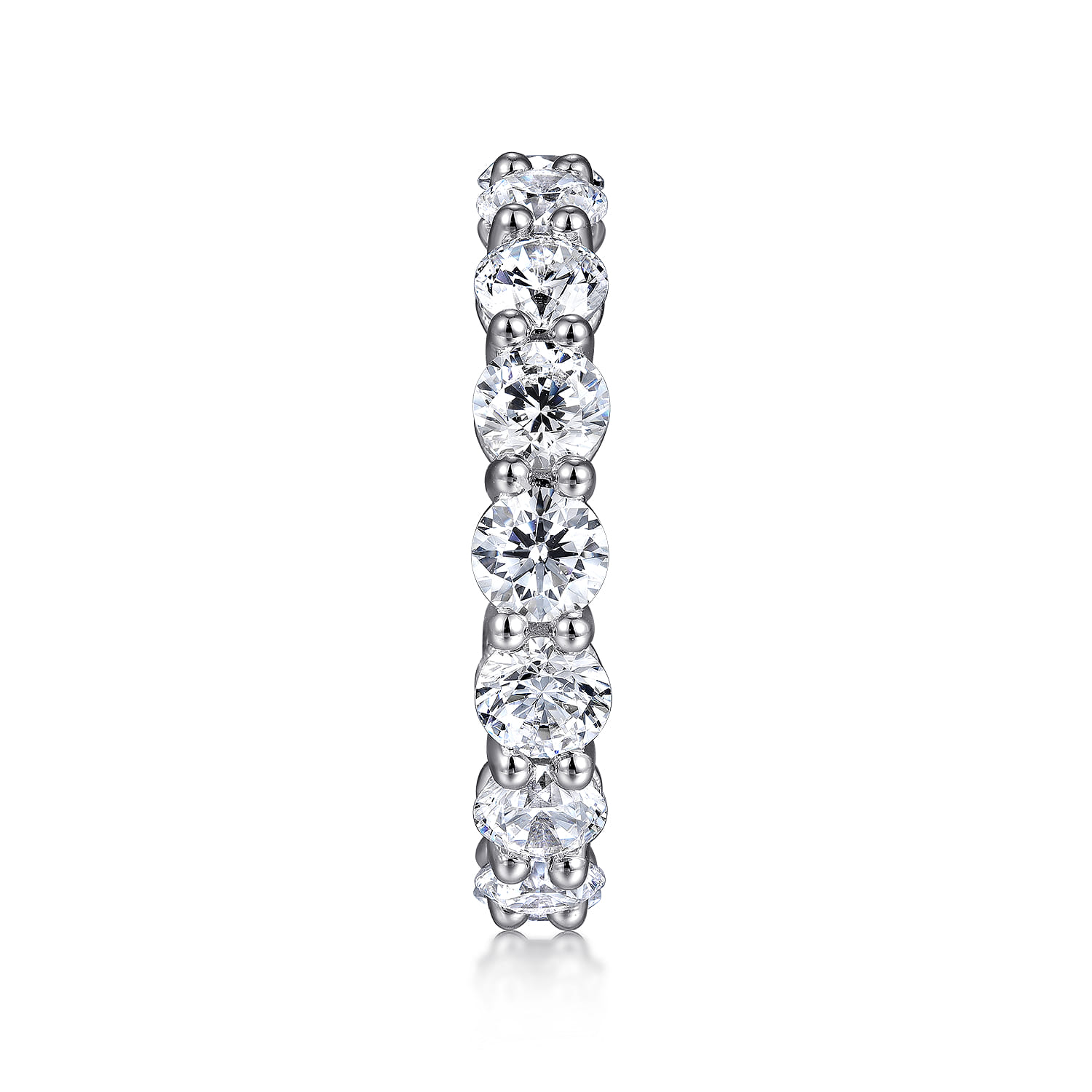 Eternity Band Wedding Ring in 14k White Gold with Round Natural Diamond at Gabriel & Co. - Shot 4