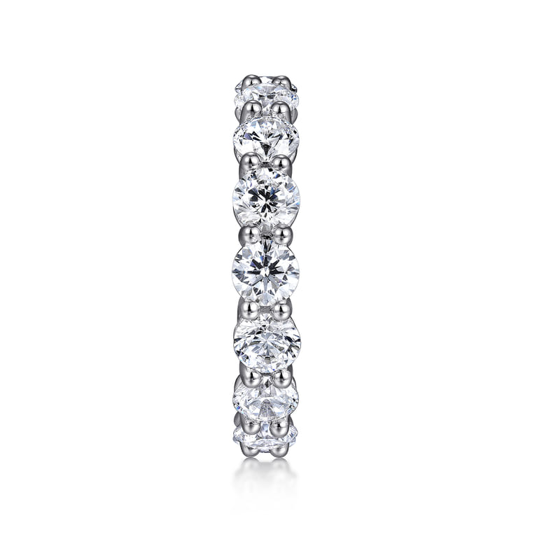 Eternity Band Wedding Ring in 14k White Gold with Round Natural Diamond at Gabriel & Co. - Shot 4