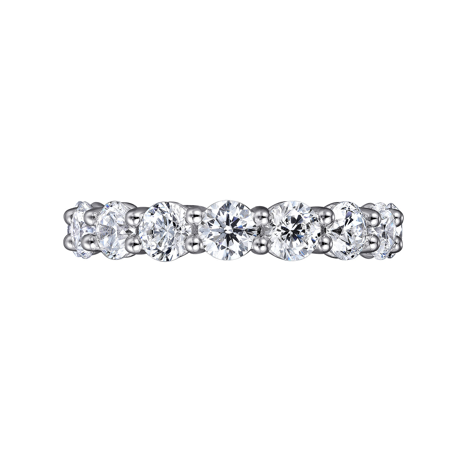 Eternity Band Wedding Ring in 14k White Gold with Round Natural Diamond at Gabriel & Co. - Shot 5