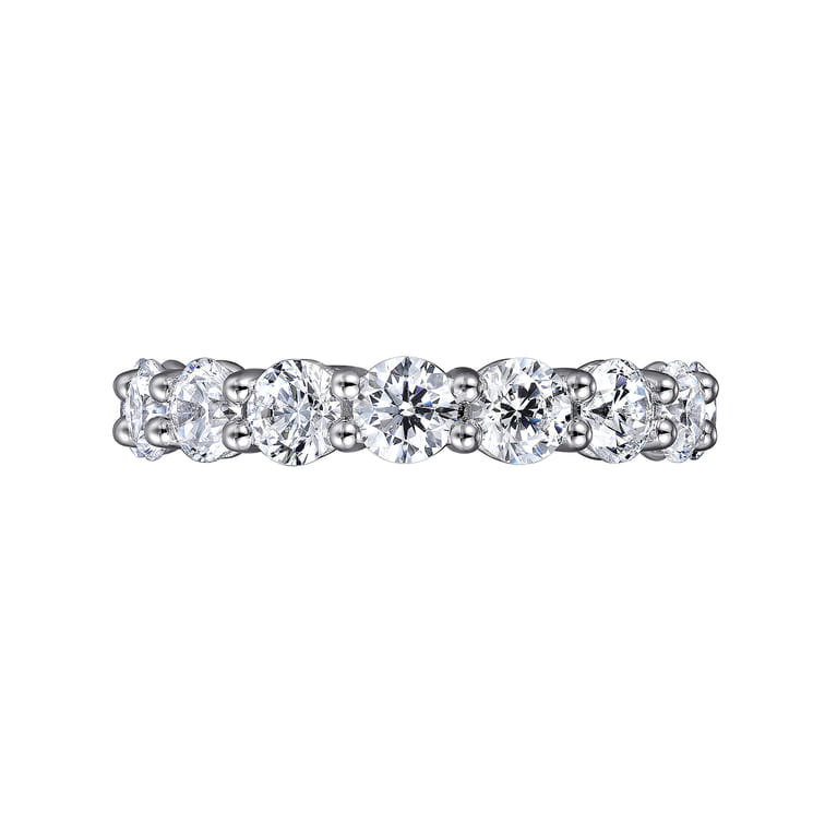 Eternity Band Wedding Ring in 14k White Gold with Round Natural Diamond at Gabriel & Co. - Shot 5