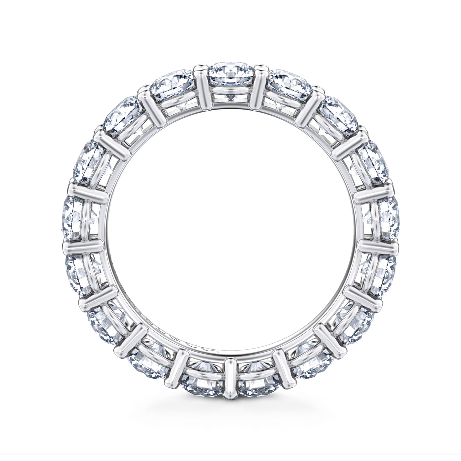 Eternity Band Wedding Ring in 14k White Gold with Round Natural Diamond at Gabriel & Co. - Shot 2