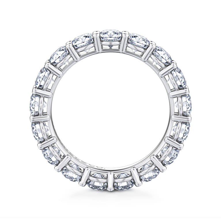 Eternity Band Wedding Ring in 14k White Gold with Round Natural Diamond at Gabriel & Co. - Shot 2