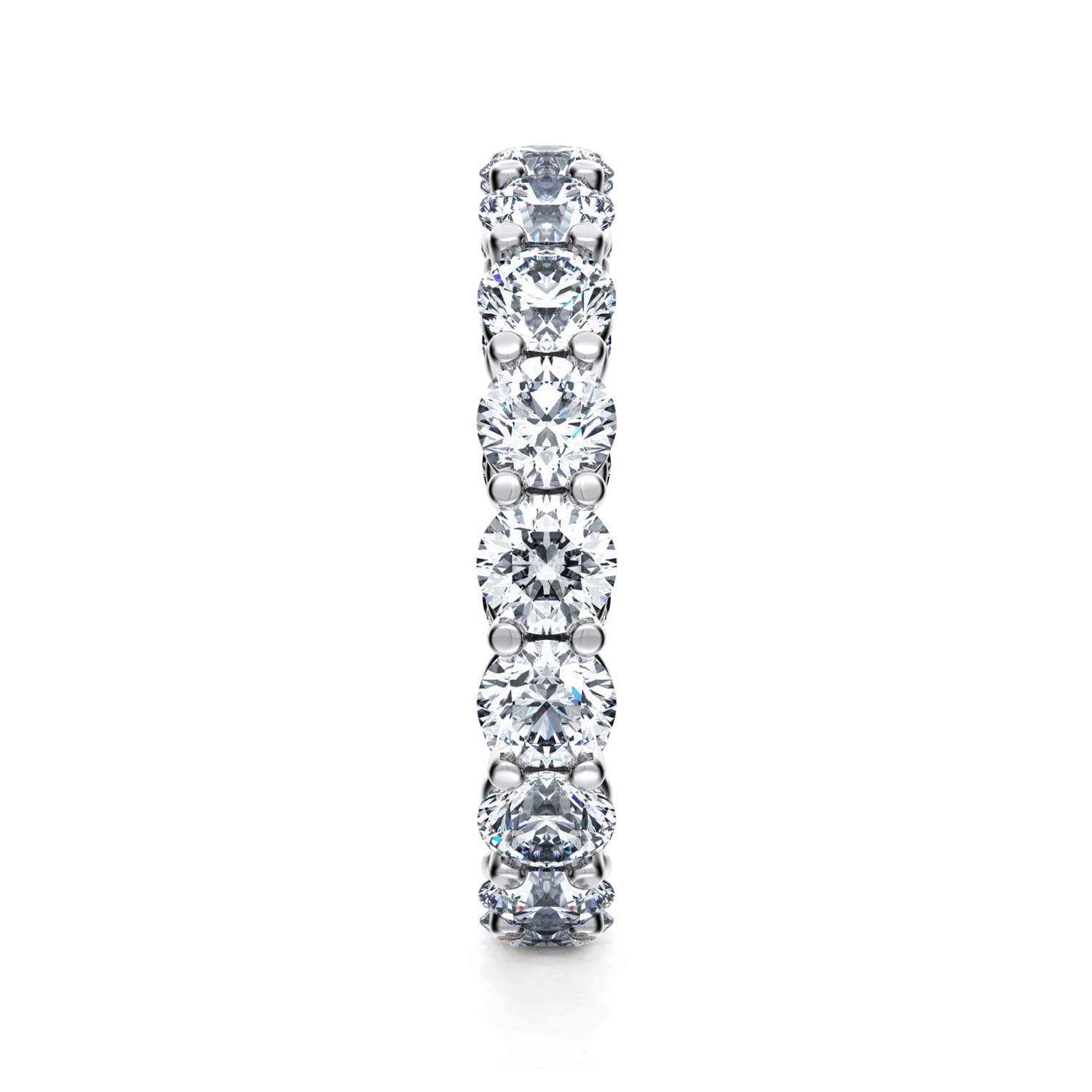 Eternity Band Wedding Ring in 14k White Gold with Round Natural Diamond at Gabriel & Co. - Shot 4
