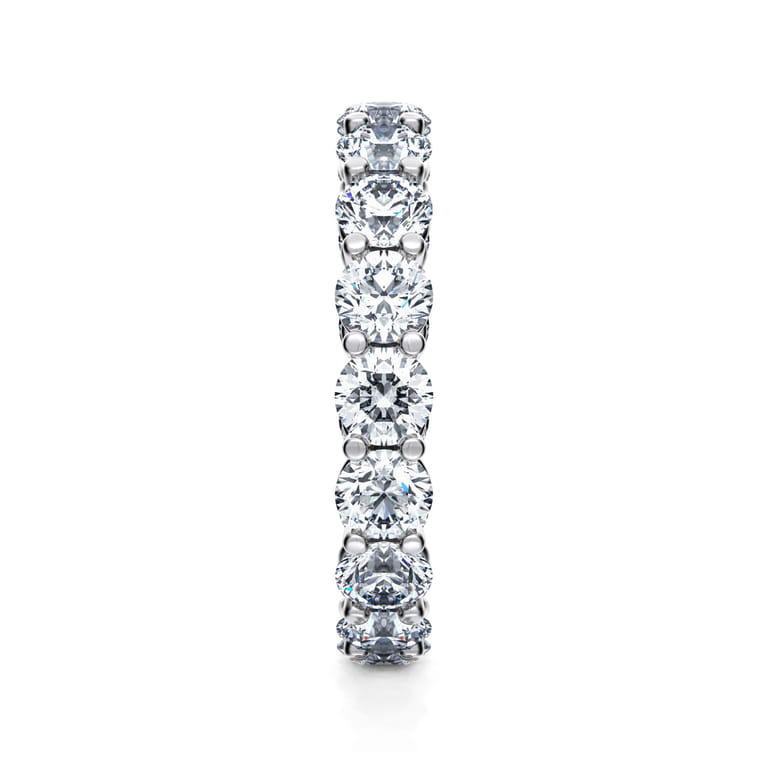 Eternity Band Wedding Ring in 14k White Gold with Round Natural Diamond at Gabriel & Co. - Shot 4