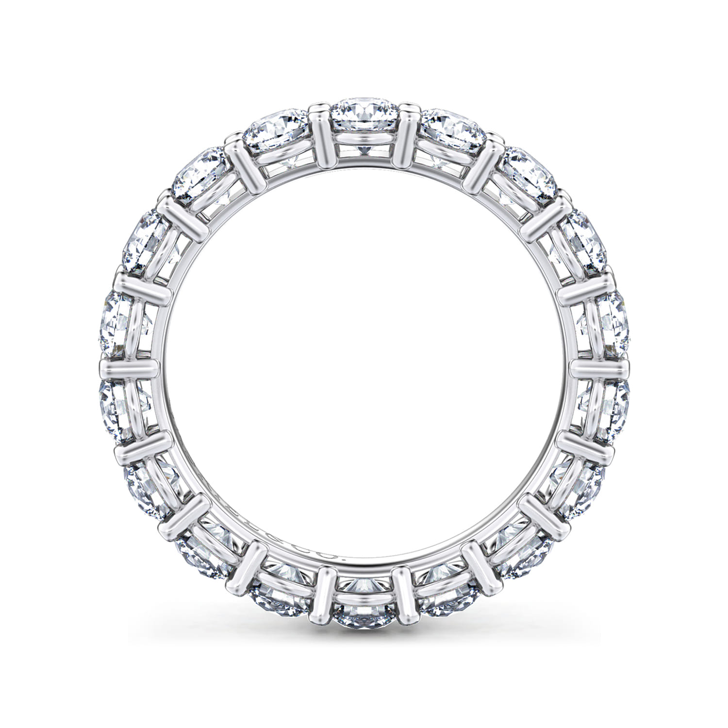 Eternity Band Wedding Ring in 14k White Gold with Round Natural Diamond at Gabriel & Co. - Shot 2
