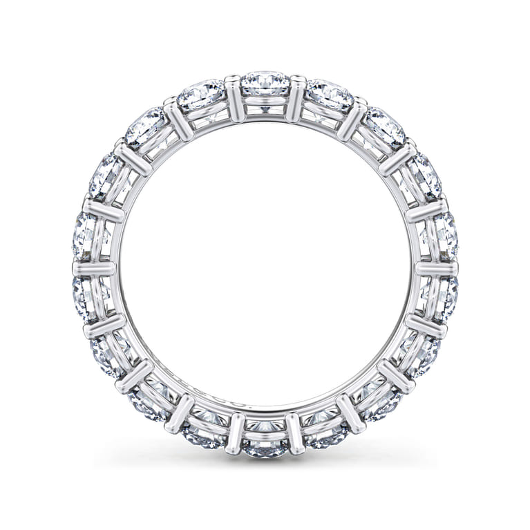 Eternity Band Wedding Ring in 14k White Gold with Round Natural Diamond at Gabriel & Co. - Shot 2