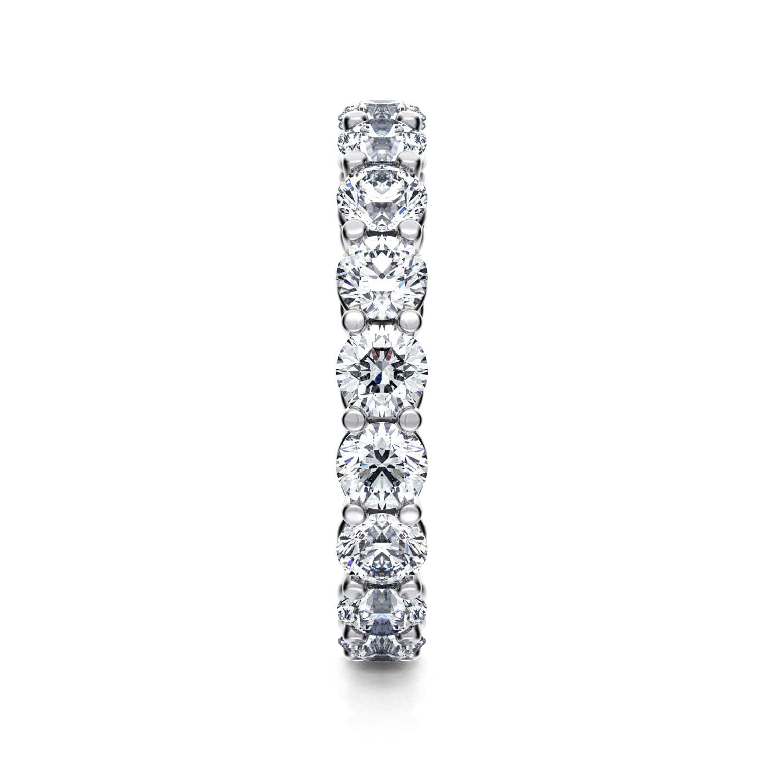 Eternity Band Wedding Ring in 14k White Gold with Round Natural Diamond at Gabriel & Co. - Shot 4