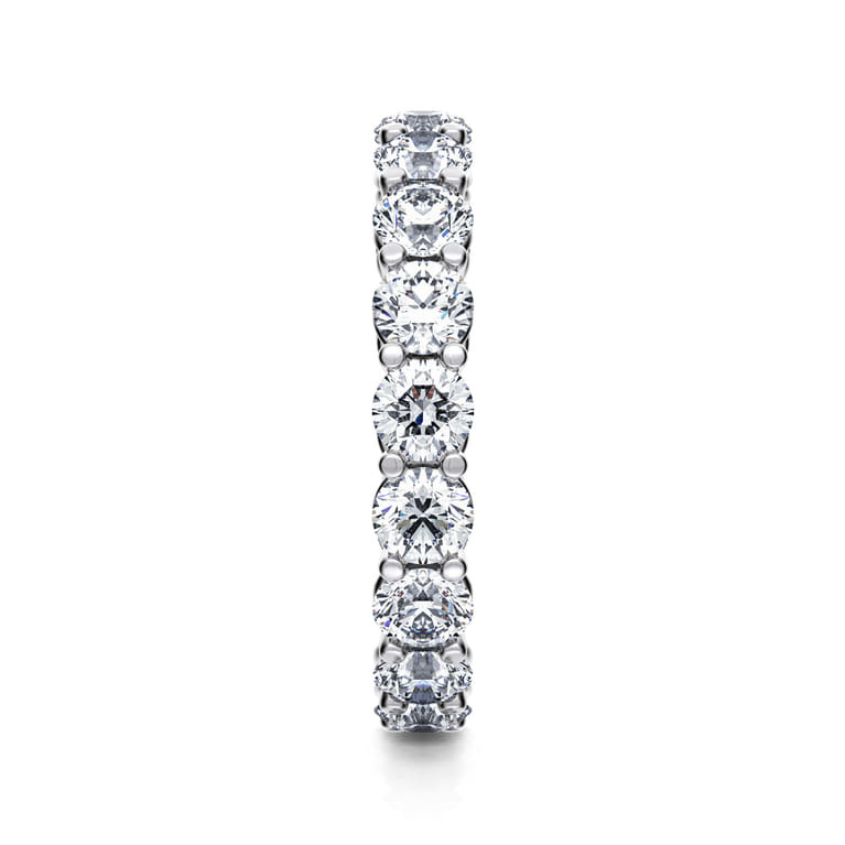 Eternity Band Wedding Ring in 14k White Gold with Round Natural Diamond at Gabriel & Co. - Shot 4