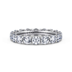 Basque - 14K White Gold Shared Prong Diamond Eternity Band