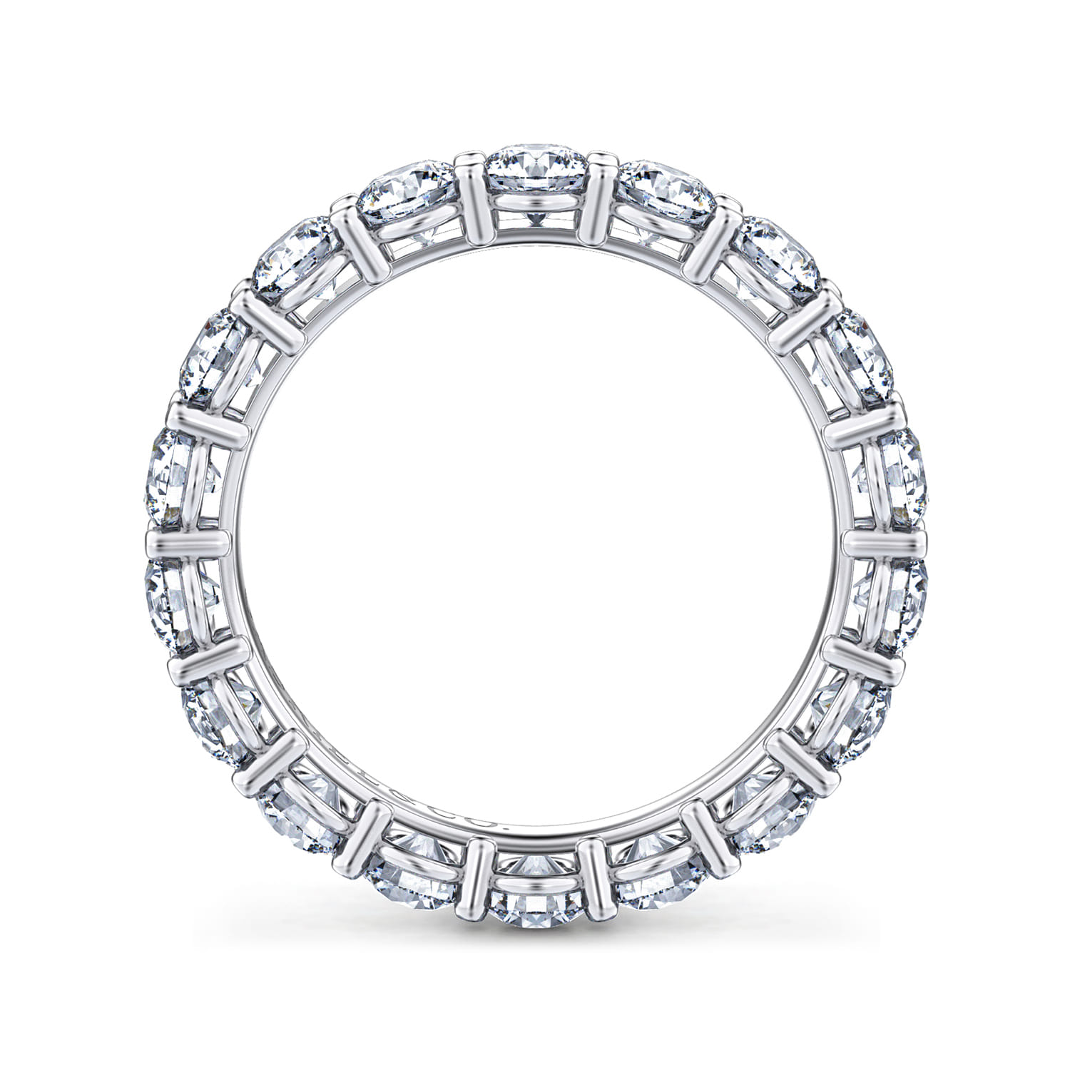 Eternity Band Wedding Ring in 14k White Gold with Round Natural Diamond at Gabriel & Co. - Shot 2