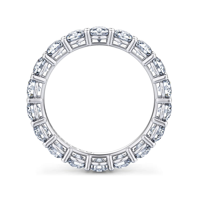 Eternity Band Wedding Ring in 14k White Gold with Round Natural Diamond at Gabriel & Co. - Shot 2