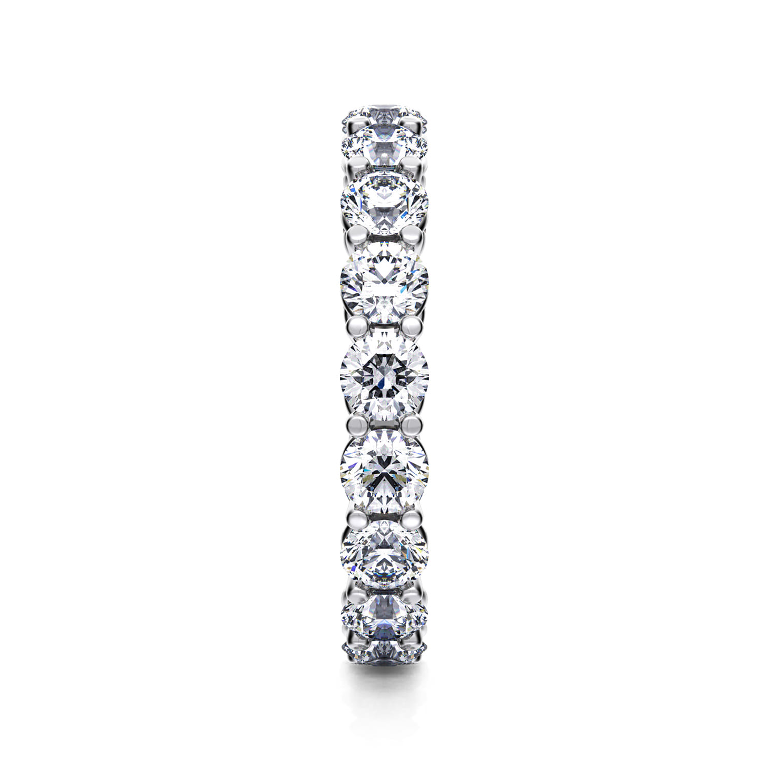Eternity Band Wedding Ring in 14k White Gold with Round Natural Diamond at Gabriel & Co. - Shot 4