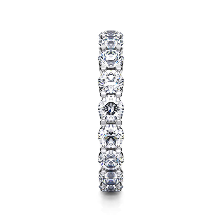 Eternity Band Wedding Ring in 14k White Gold with Round Natural Diamond at Gabriel & Co. - Shot 4