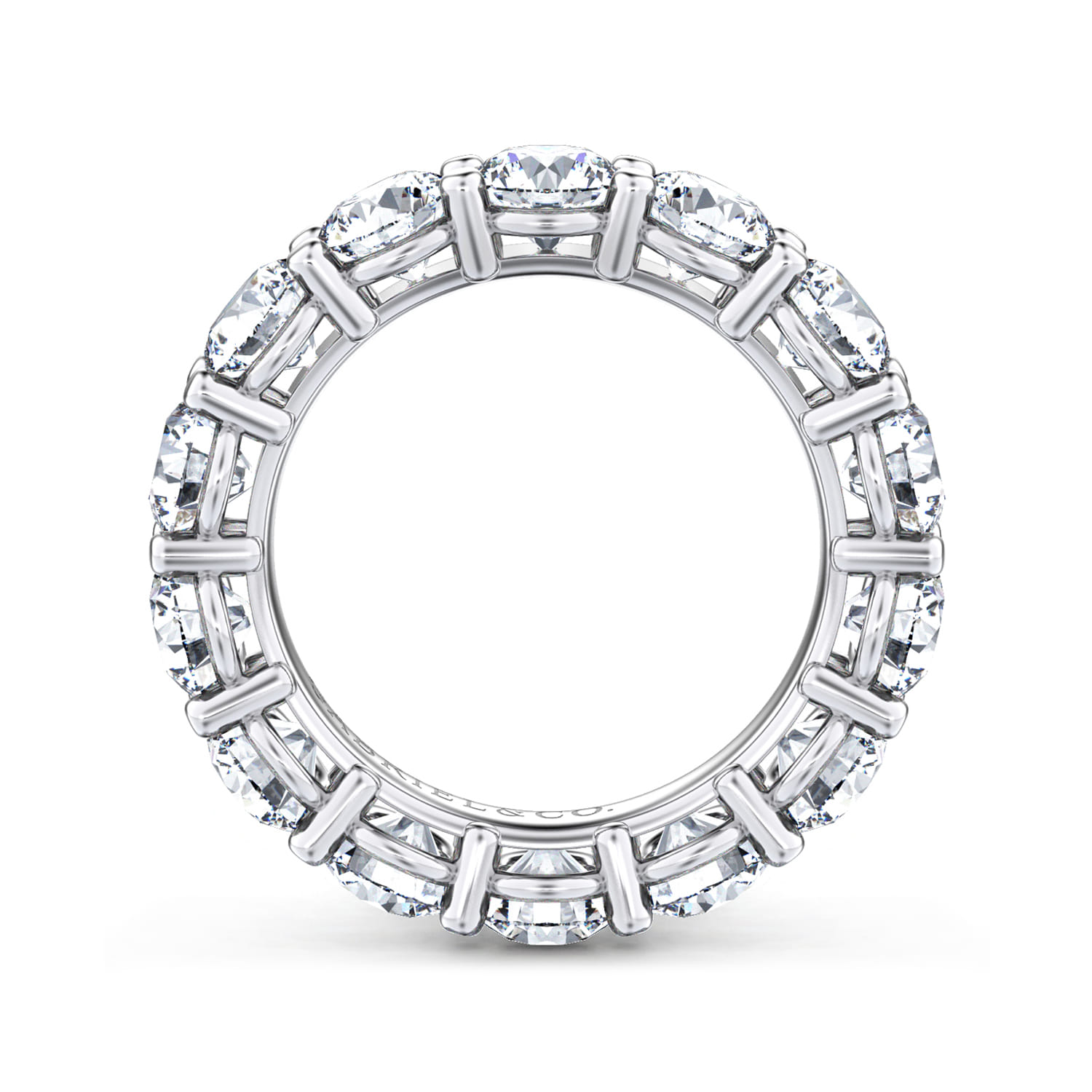 Eternity Band Wedding Ring in 14k White Gold with Round Natural Diamond at Gabriel & Co. - Shot 2