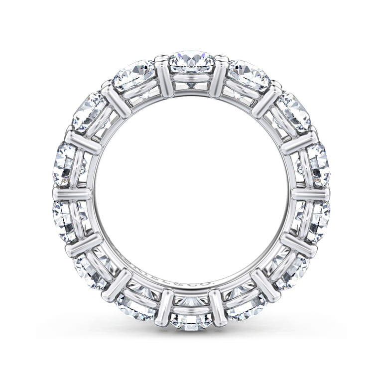 Eternity Band Wedding Ring in 14k White Gold with Round Natural Diamond at Gabriel & Co. - Shot 2