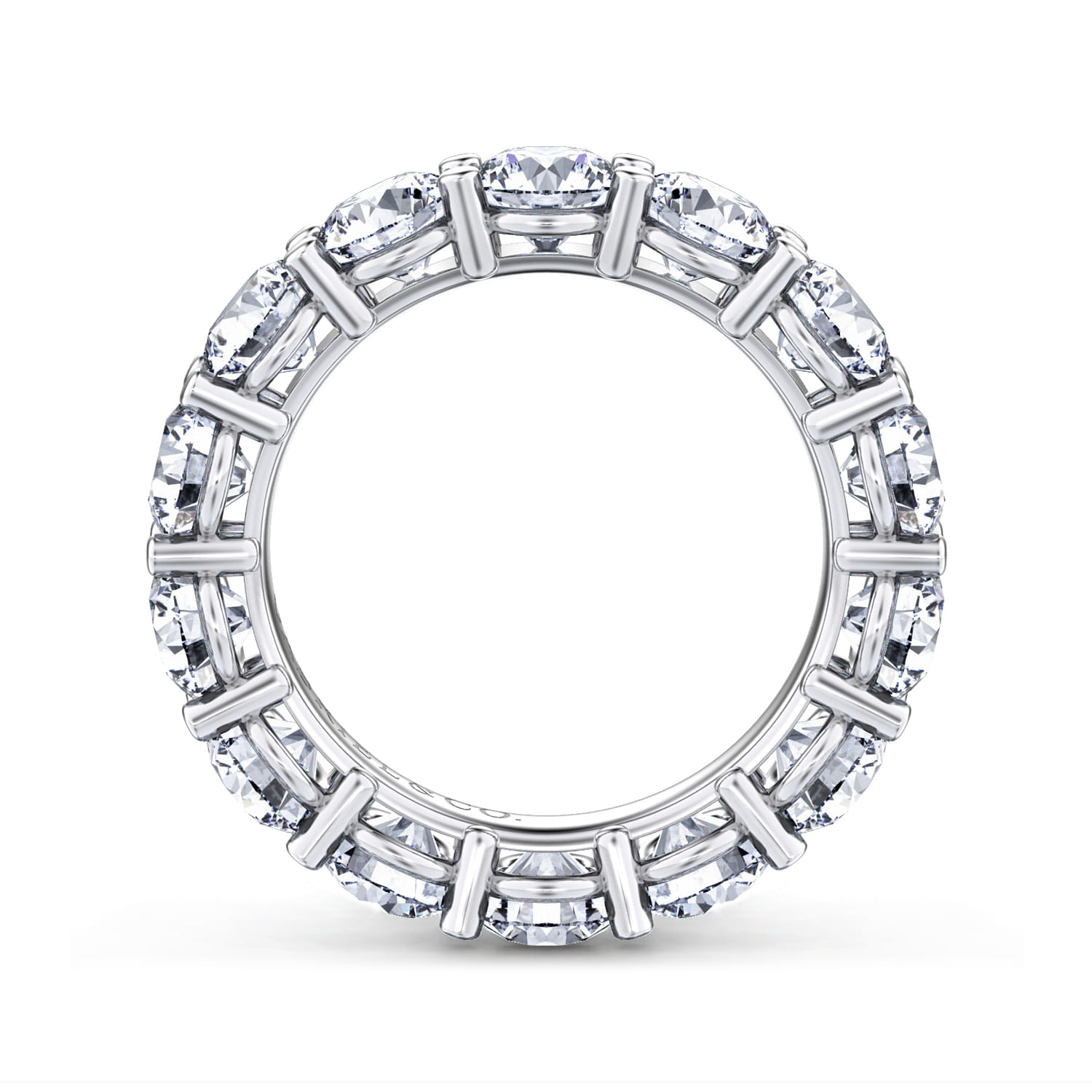 Eternity Band Wedding Ring in 14k White Gold with Round Natural Diamond at Gabriel & Co. - Shot 2