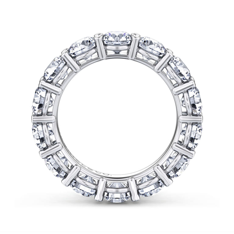 Eternity Band Wedding Ring in 14k White Gold with Round Natural Diamond at Gabriel & Co. - Shot 2
