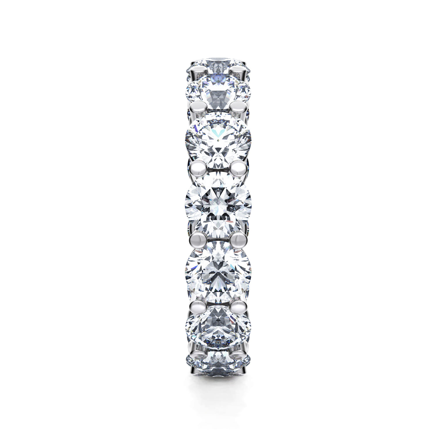 Eternity Band Wedding Ring in 14k White Gold with Round Natural Diamond at Gabriel & Co. - Shot 4