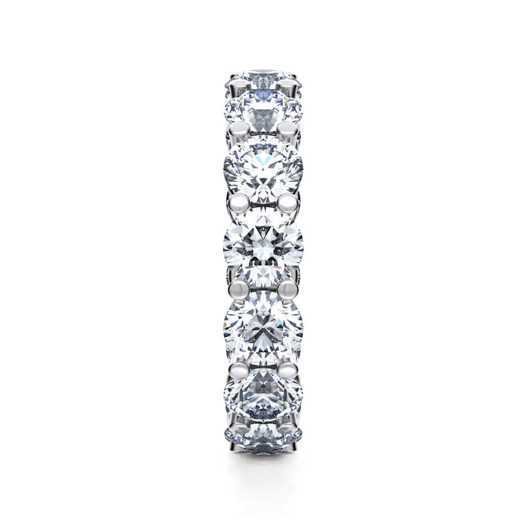 Eternity Band Wedding Ring in 14k White Gold with Round Natural Diamond at Gabriel & Co. - Shot 4