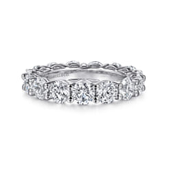 Basque - 14K White Gold Shared Prong Diamond Eternity Band